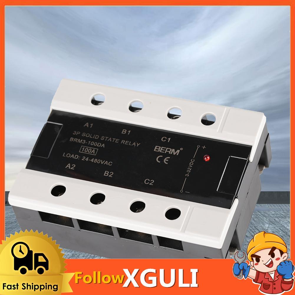 Xguli Xguli Solid State Relay โหลด 24-480VAC โมดูลรีเลย์สามเฟส 100DA/120DA (BRM3-120DA)