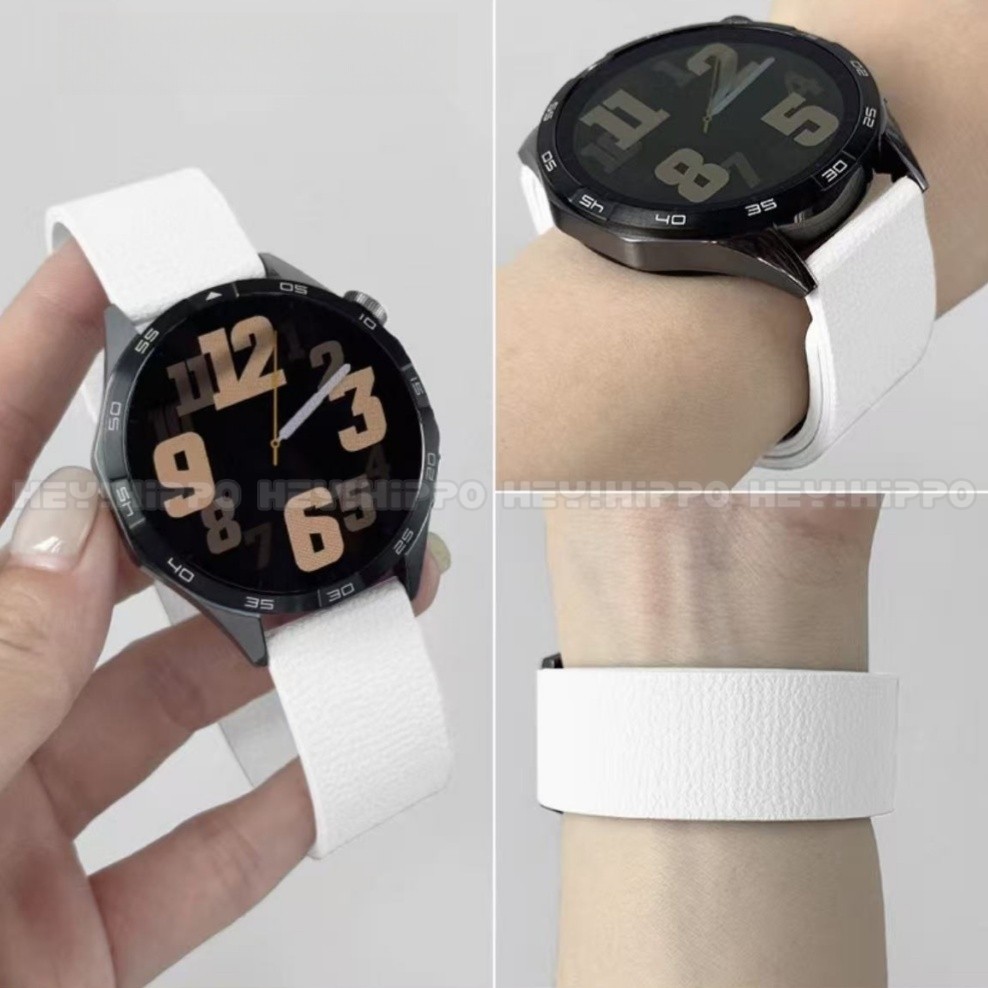 สายซิลิโคนสีเขียวเรืองแสงเหมาะสําหรับ Huawei GT6 41 มม.46 มม.GT6pro ลายลิ้นจี่สายแม่เหล็ก Huawei Watch 5 GT5 GT4 GT2 GT3 GT2e GT3pro Honor Watch Magicwatch2 - รูปที่ 5