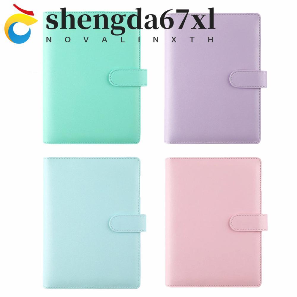 SHENGDA Binder Cover Refillable Journal File Folder A6/A5 PU หนัง Macaroon Color Loose-Leaf Cover