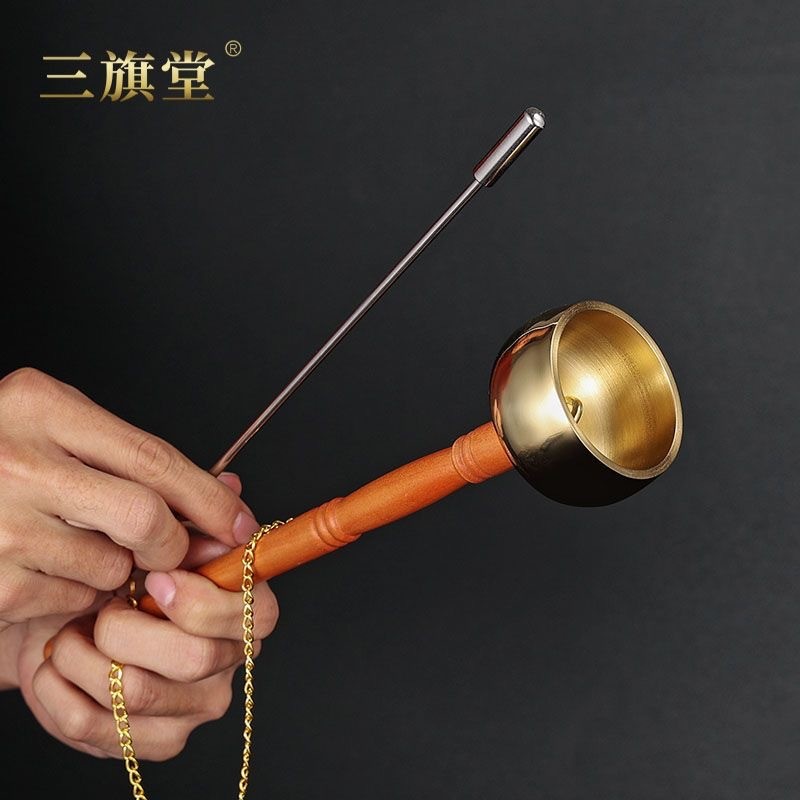 ไม้ Handle CHIME Telescopic CHIME Temple พิธีเครื่องมือไม้ Handle CHIME พุทธ Chimeสมาธิ Aid Instrume