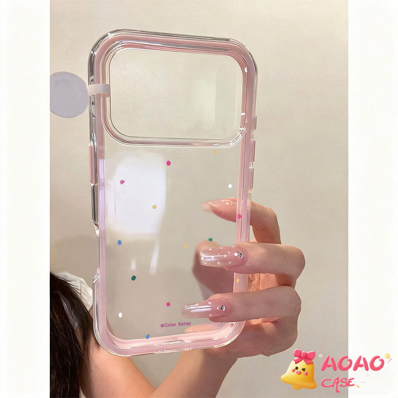 เคสไอโฟน 11 17 สำหรับ iPhone 17 16 11 13 15 14 12 Pro Max 17AIR 16 15 14 Plus ปก 2 in 1 ลายจุดสีสันสดใสเรียบง่าย