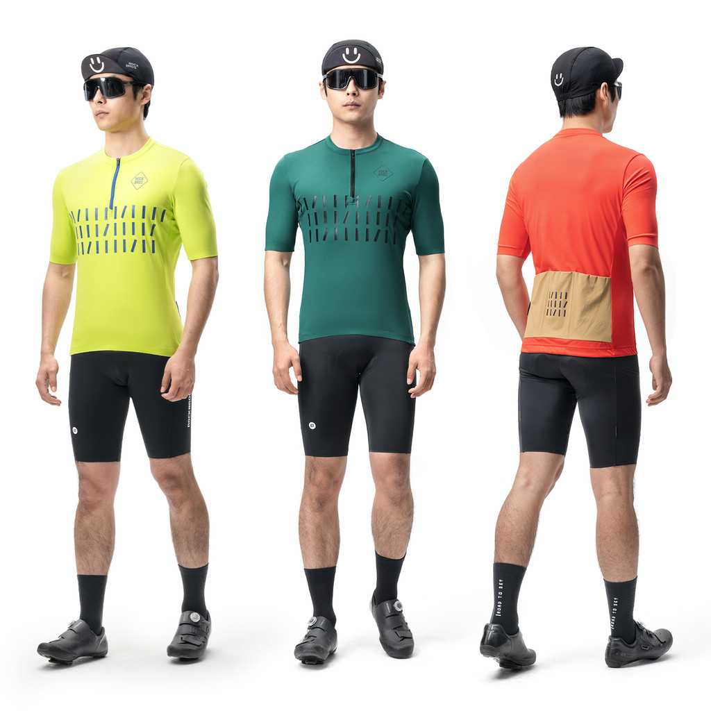 ROCKBROS เสื้อยืดปั่นจักรยานสำหรับผู้ชายสำหรับฤดูร้อน น้ำหนักเบา ระบายอากาศได้ดี ซิปครึ่งตัว สะท้อนแสง — صورة 7