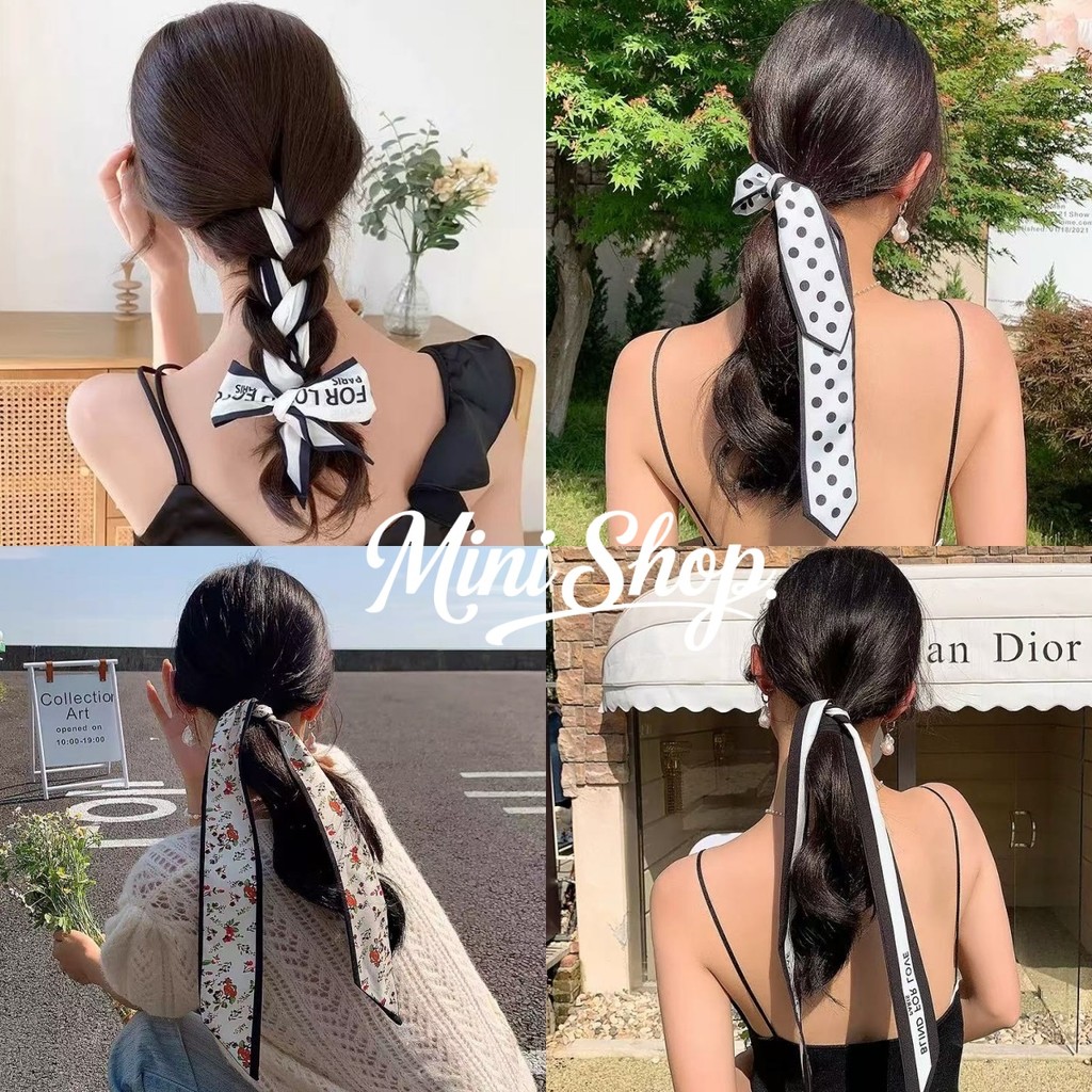 Mini shop🌸พร้อมส่ง🌸(VO-53) โบว์ผูกผม ลายน่ารักสไตล์เกาหลี แฟชั่นนำเทรน สีพื้น ราคาลดพิเศษ