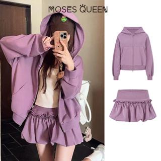 < MOSESQUEEN > ชุดกระโปรงเอวสูง เหมาะสำหรับเดินเล่นในโรงเรีย…