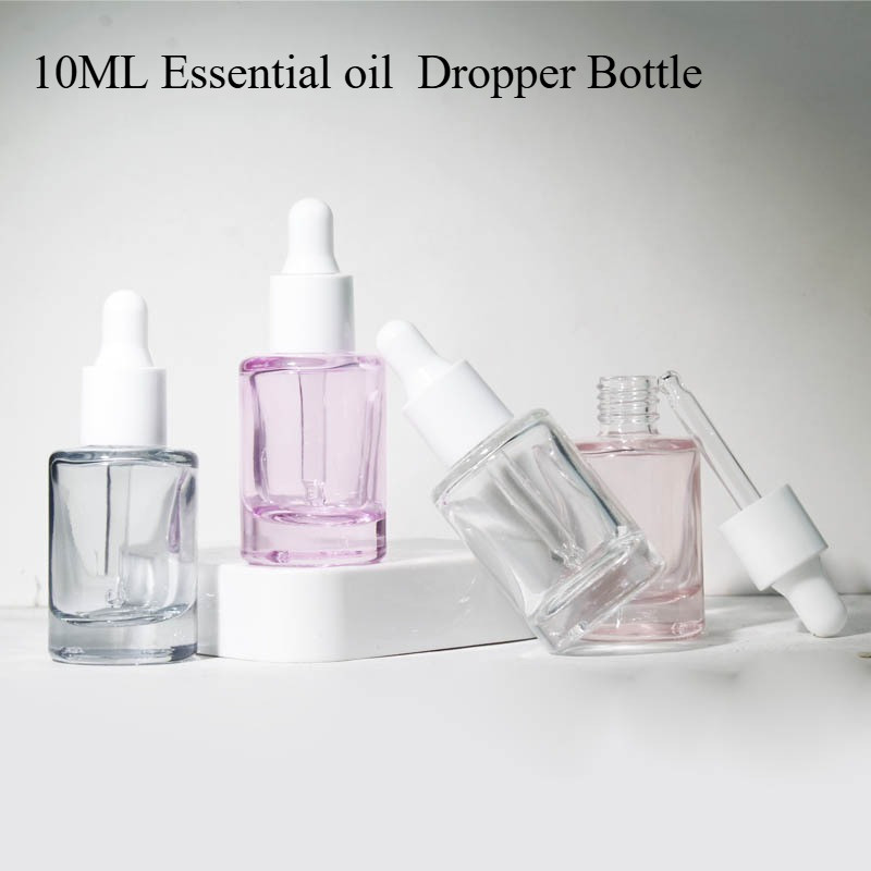 10ML กระบอกเปล่าขวดหยดแก้วน้ํามันหอมระเหยเซรั่มน้ําหอม Vials สําหรับเดินทางรีฟิล