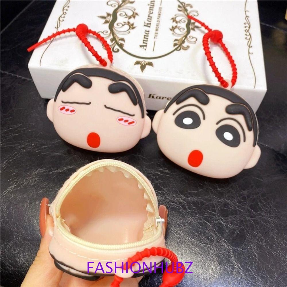 แฟชั่นฮับ เครยอนชินจังกระเป๋าเหรียญกระเป๋าสตางค์,ถุงเก็บซิป ชินโนสุเกะ กระเป๋าเงินกระเป๋า,แบบพกพากระเป๋าเงินกระเป๋าจี้เหรียญกระเป๋าซิลิโคนหูฟังกระเป๋าสาว