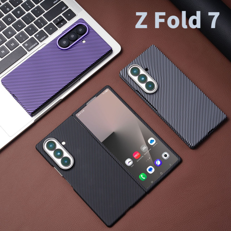 พร้อมใหม่สําหรับ Samsung Z Fold 6 Case Fold7 Fine Texture คาร์บอนไฟเบอร์ฝาครอบป้องกัน Fold76543 เคสป้องกันแม่เหล็ก