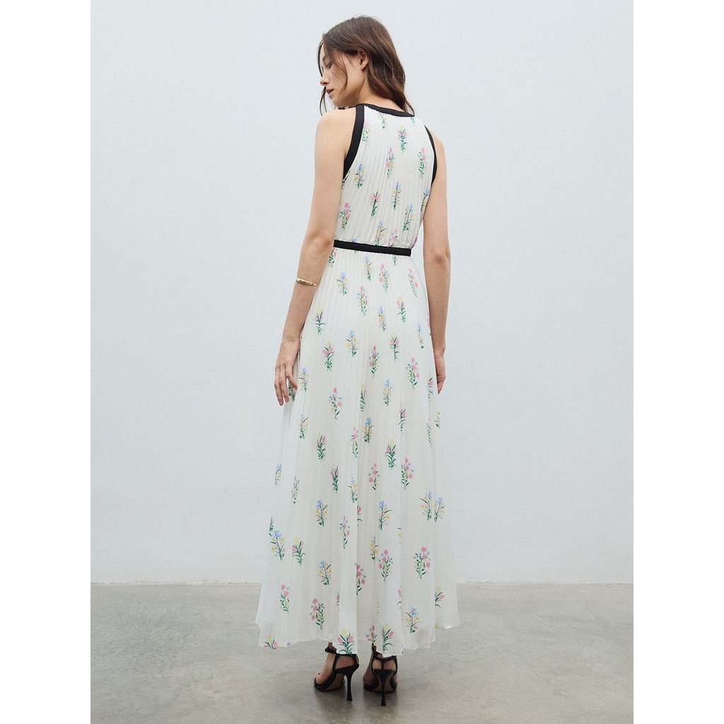 [Pomelo] เดรสพลีทลายดอกไม้ / Floral Pleated Dress — صورة 5