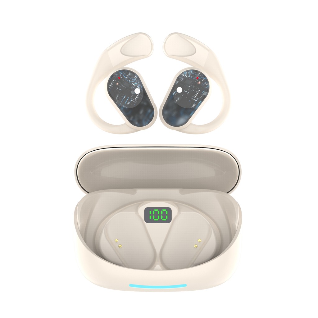 OWS90 OWS ที่เกี่ยวหูหูฟังไร้สายจอแสดงผลแบตเตอรี่น้ําหนักเบาสบายบลูทูธ TWS สําหรับเล่นกีฬา/วิ่ง