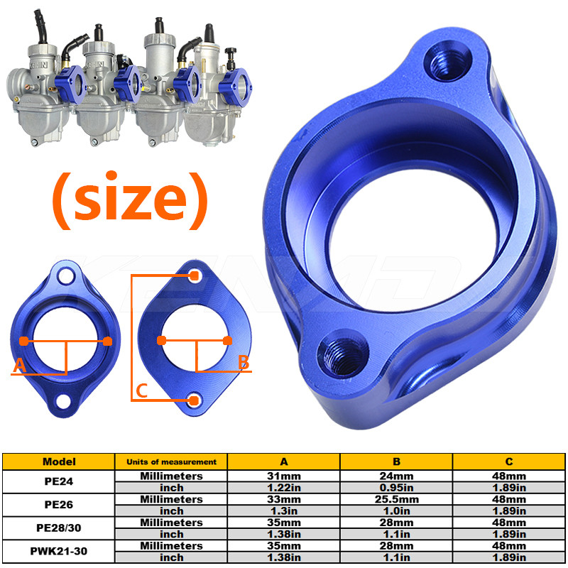KENADA RACING แป้นคาร์บู-มิเนียม CNC PE24/26/28 DASH LS125 BEAT ฮอนด้า แอลเอส125 NSR N-PRO KR WAVE/P