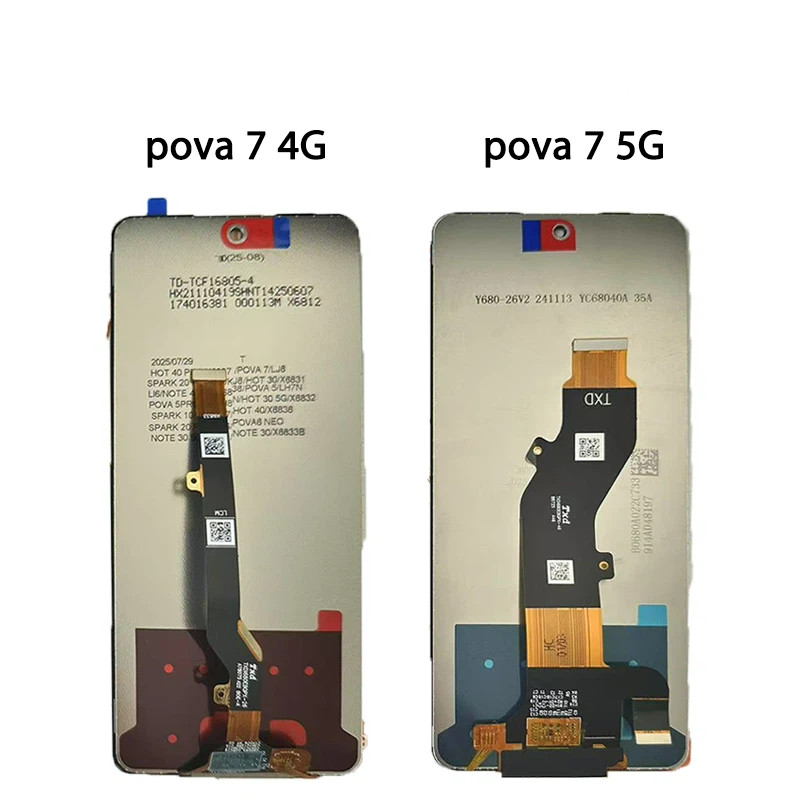 LJ6 LJ7 LCD พรีเมี่ยมสําหรับ Tecno Pova 7 4G จอแสดงผล Touch Screen Digitizer แผงชุด Pova7 5G หน้าจอ LCD กรอบ