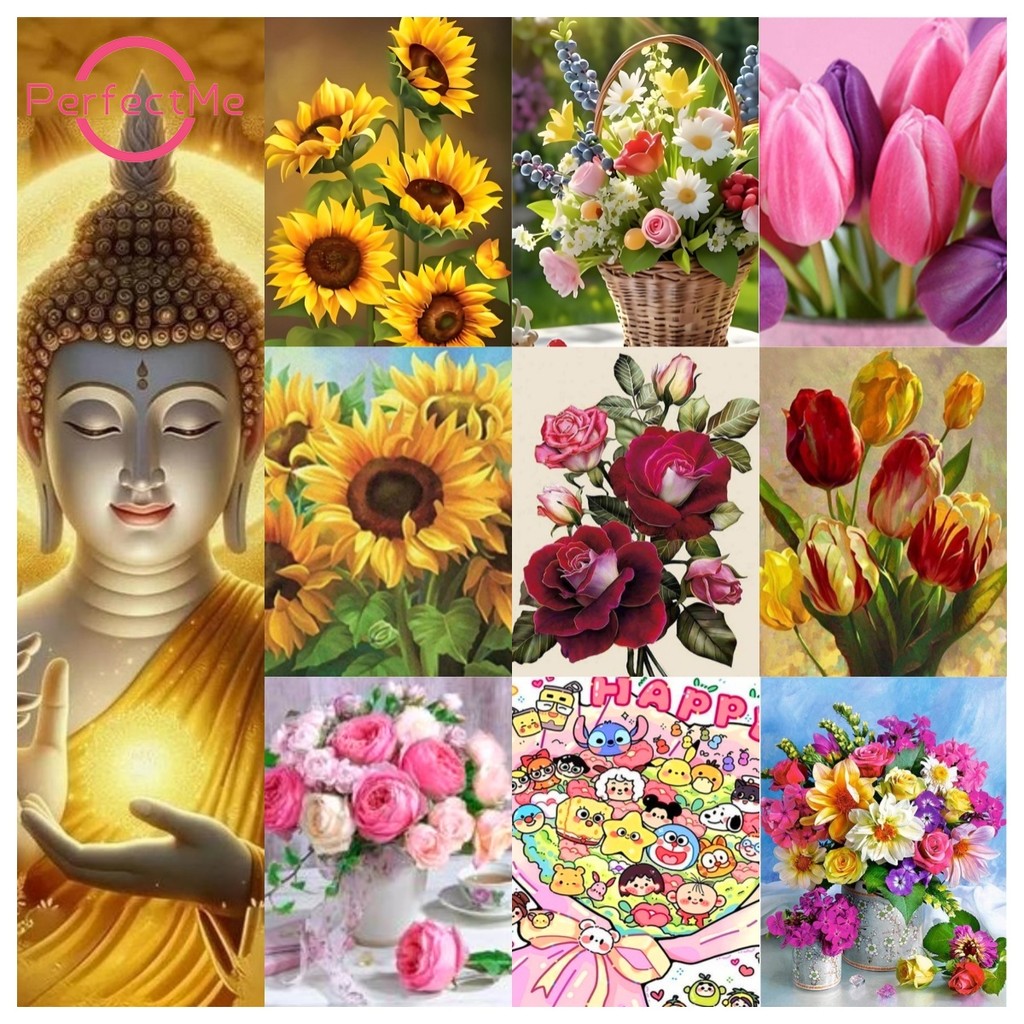 PM พร้อมส่งNew Top Product ดอกไม้ 5D DIY ภาพวาดเพชรคริสตัลปักครอสติสเพชรโมเสคชุดเย็บปักถักร้อย Rhinestone ตกแต่งบ้าน 30x40 ซม.