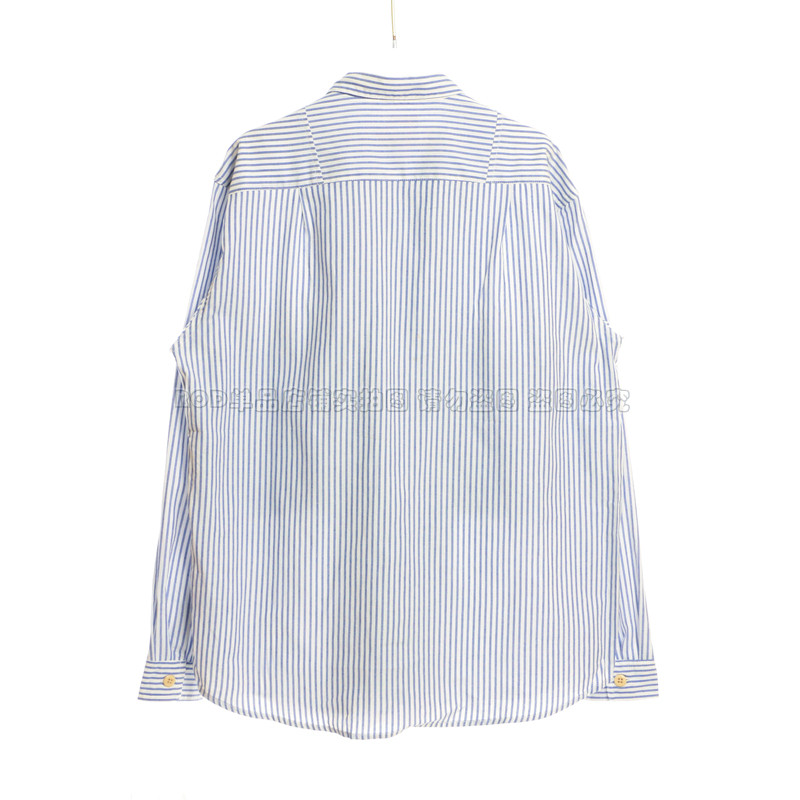 Kapital Navy Blue White Striped Shirt Shirt Chest Pocket Unique Design Jacket Street Loose Japanese 
