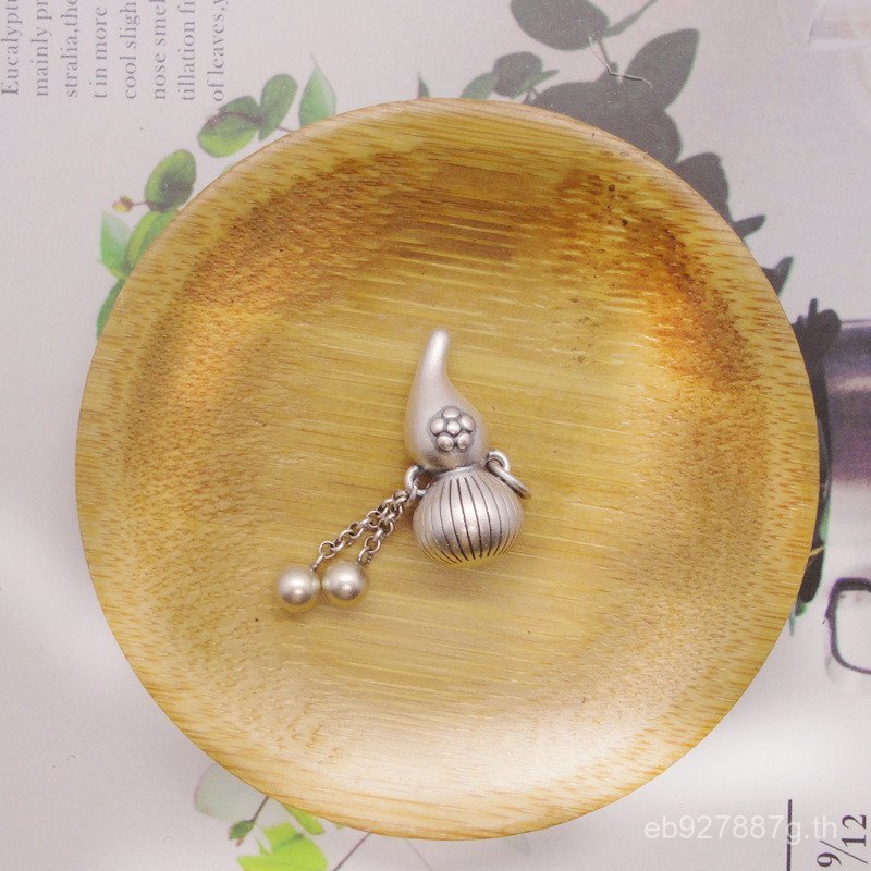 เชือกมือ.Seiko สไตล์เรโทร พร้อมพู่ทำขึ้นเองและสร้อยคอ 3D Gourd ออกแบบจากวัสดุเงินบริสุทธิ์ 999 เพอร์