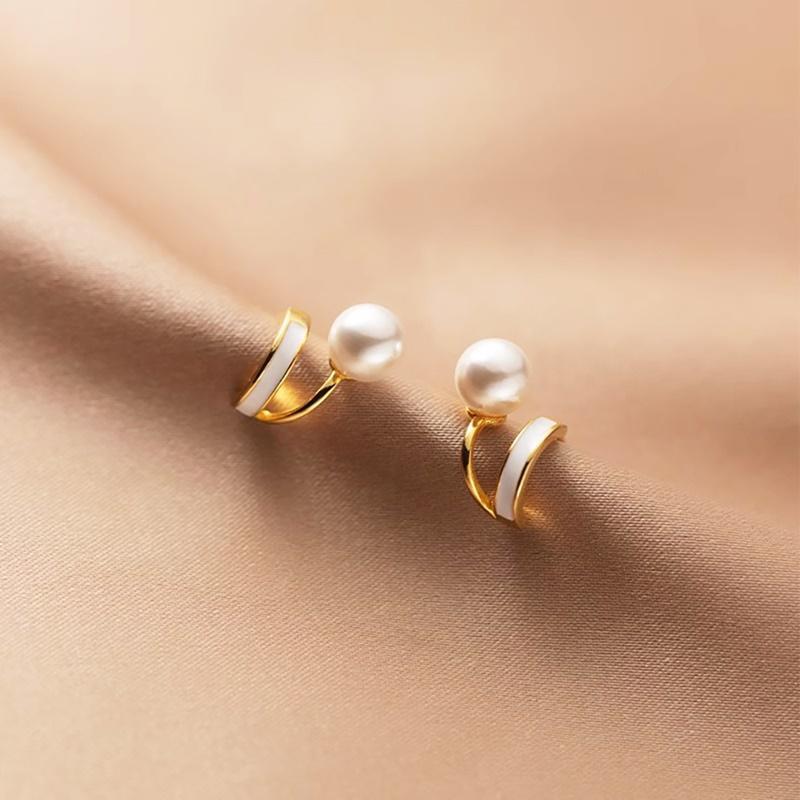 Serenity Pearl Earrings ต่างหูเงินแท้ S925 [MERCELO]