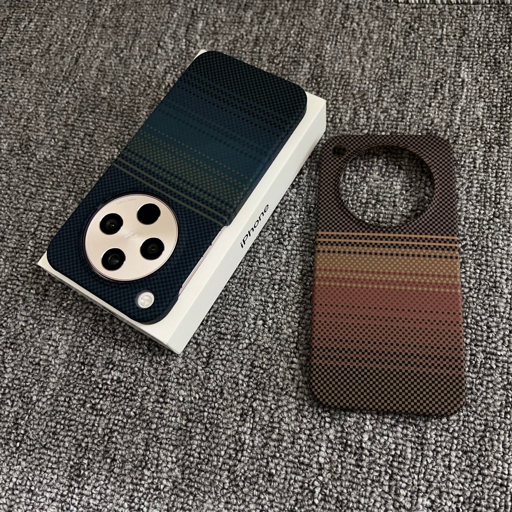 Ultra-Thin Carbon Fiber Magnetic Half-Pack เหมาะสําหรับ OPPO Find X8 X8S + pro Ultra Kevlar รูปแบบเค