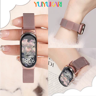 สายรัดโลหะลูป Milanese สำหรับ for Smartwatch Xiaomi Mi Band 10 9 8 สายรัดสแตนเลสแม่เหล็ก for MiBand 10 9 8