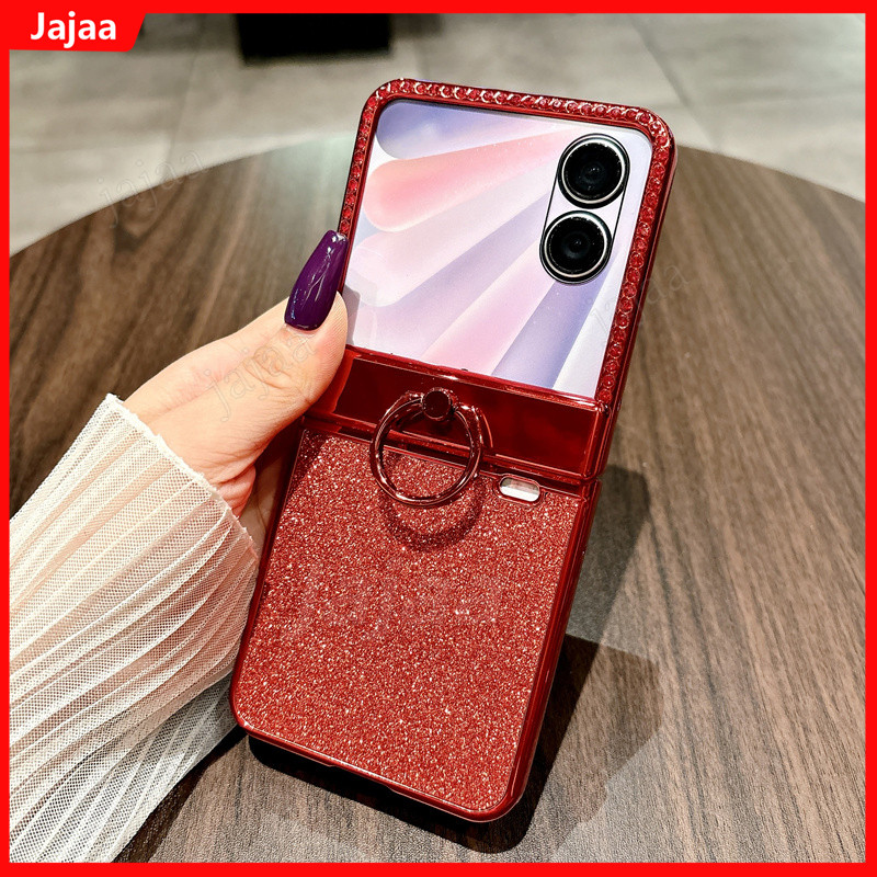 Star Goddess Glitter แหวนเพชรเคสโทรศัพท์สําหรับ Honor Magic V Flip 2 5G Bracket Bling Diamond Gradie