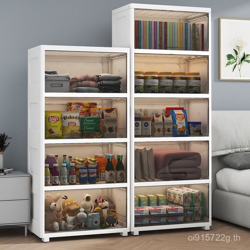 Locker ตู้เสื้อผ้าตู้เด็ก Tidy-up พลาสติกโปร่งใส Clamshell Locker กล่องเก็บของเล่นขนม XVNK