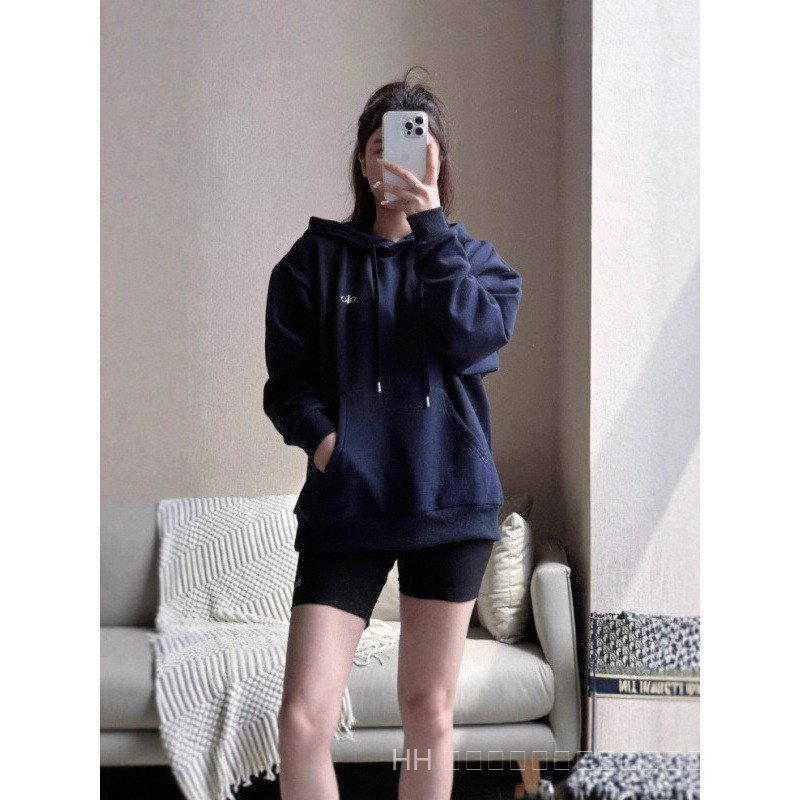 North American alo Kim Jisoo Jisoo ผู้ชายผู้หญิง Hoodie กีฬาป้ายสามมิติหลวมกระเป๋าฤดูใบไม้ร่วงสบายๆเ