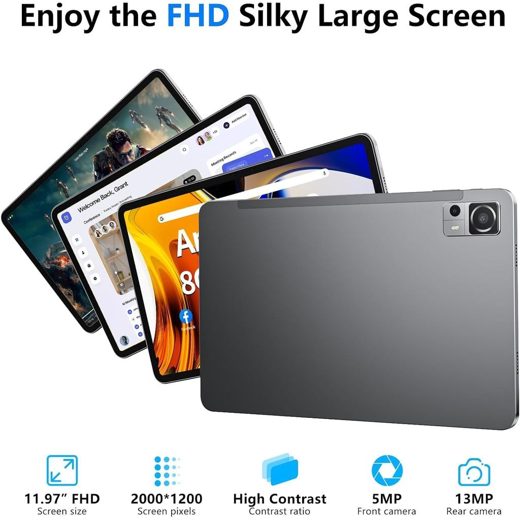 Android Tablet 10.51 Inch with 6GB RAM 128GB ROM, Octa-Core 2.0Ghz Processor, 1920 * 1200 FHD IPS To