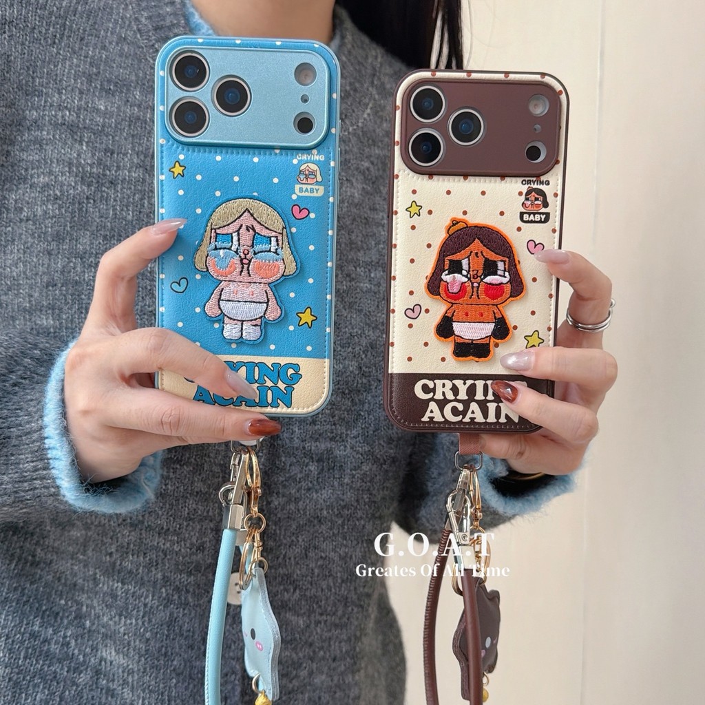 GOAT เย็บปักถักร้อยของปลอกเด็ก Weeping เข้ากันได้กับ iPhone 17 pro max iPhone 17 16 15 14 13 pro max iPhone 17 air ป้องกันการตกปกป้องฝาหลัง
