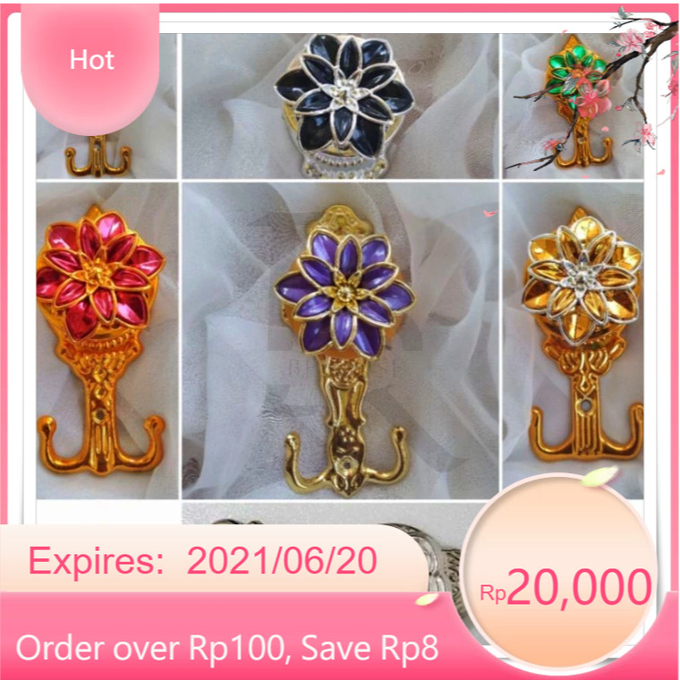 MATAHARI MAWAR SUN HOOK/ตะขอแขวนผ้าม่าน/สี Aster Hook/ROSE JASMINE HOOK/ผ้าม่านตะขอเชือก/HOOK