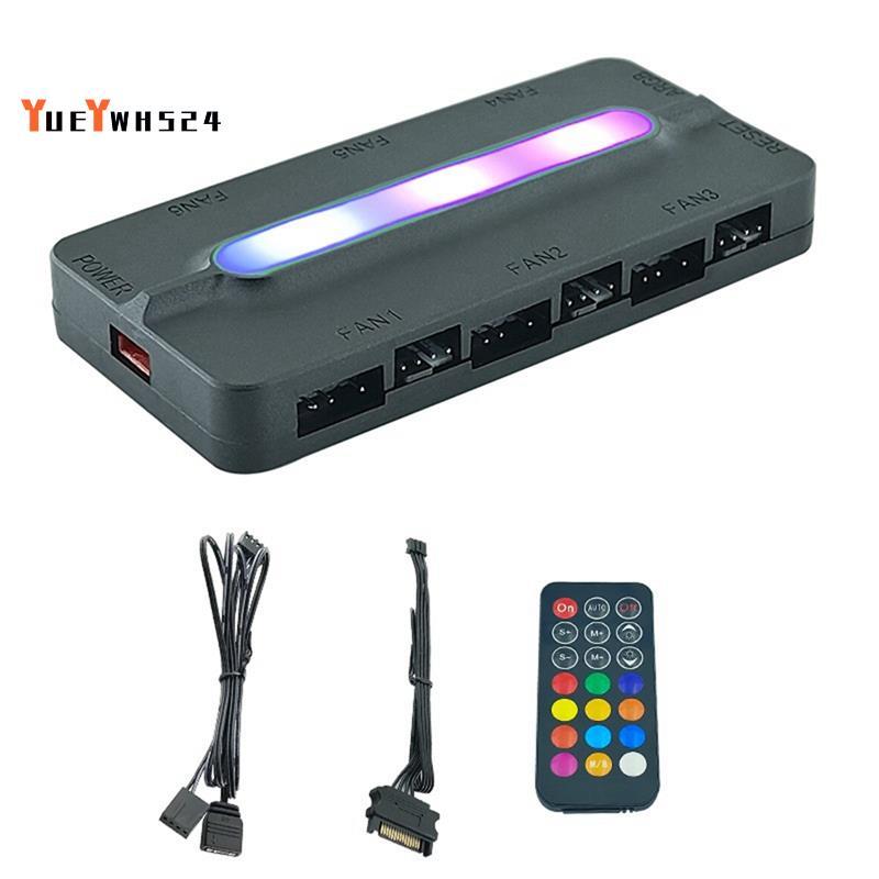 [ขายดีที่สุดY4]คอนโทรลเลอร์ARGB 5V/3Pin ARGB 4PinพัดลมPWM HUB PWM ARGB Fan Hub ARGB Hub Splitterสําห