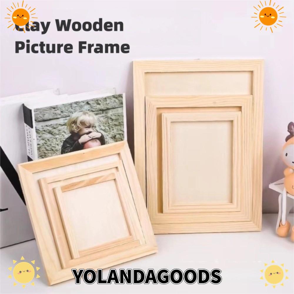 กรอบดินเปล่า DIY สำหรับของขวัญเด็ก หลายขนาด ทำจากไม้ เหมาะสำหรับตกแต่งโต๊ะทำงานและงานปาร์ตี้