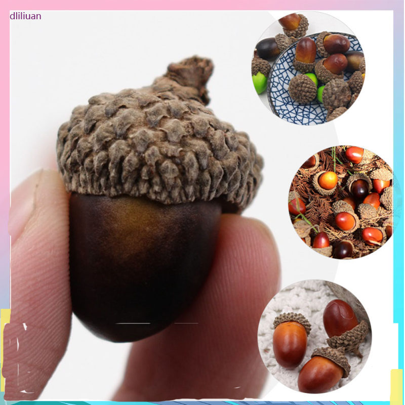 ฤดูใบไม้ร่วงตกแต่งบ้านตกแต่งประดิษฐ์ Acorn Acorns สําหรับตกแต่งงานฝีมือเครื่องประดับคริสต์มาส dliliu