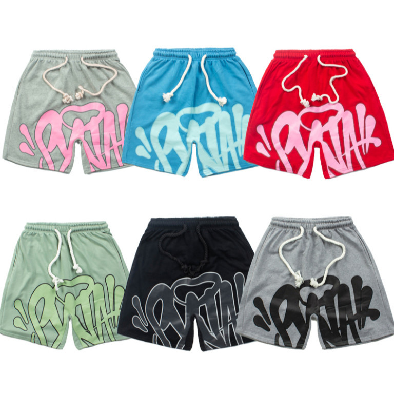 Syna กางเกงขาสั้น สไตล์ STREET HIP HOP เจาะสีหลากหลาย แฟชั่นฤดูร้อน