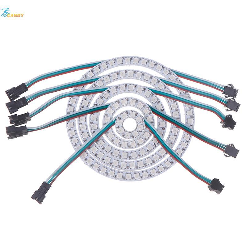 NDY WS2812B แอดเดรส LED พิกเซลแหวน 8/16/24/35/45Leds WS2812 RGB Led Diode แหวนสี IC ในตัว LED N
