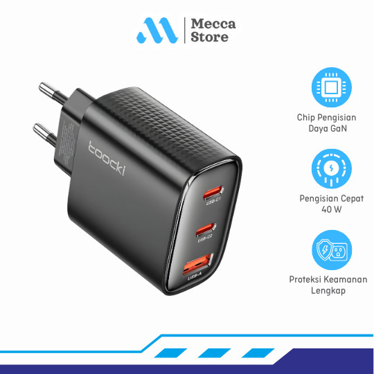 GaN Multi Port USB Type C 40W หัวชาร์จแบบชาร์จเร็ว