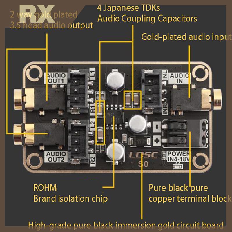 โมดูลลดเสียงรบกวนแยกเสียง DSP บอร์ดขยายเสียงกราวด์ทั่วไป