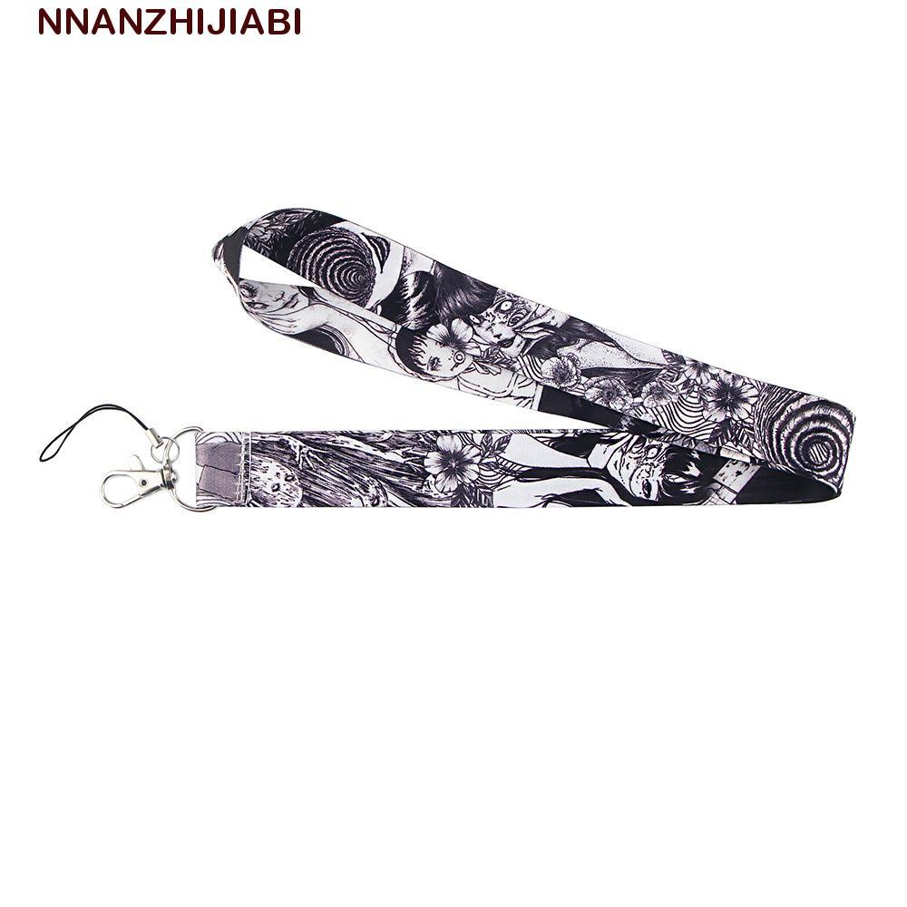 NANZHIJIABI Junji Ito อะนิเมะ Lanyard สําหรับ คีย์การ์ดชื่อแท็กผู้ถือป้ายผู้ถือพวงกุญแจอุปกรณ์เสริมโ