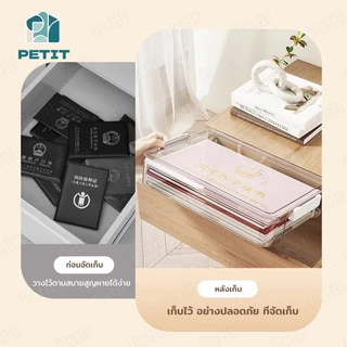 กล่องเก็บเอกสาร A4 กล่องใส มีฝาปิดล็อกแน่น กันฝุ่น กันชื้น เหมาะสำหรับออฟฟิศและบ้าน