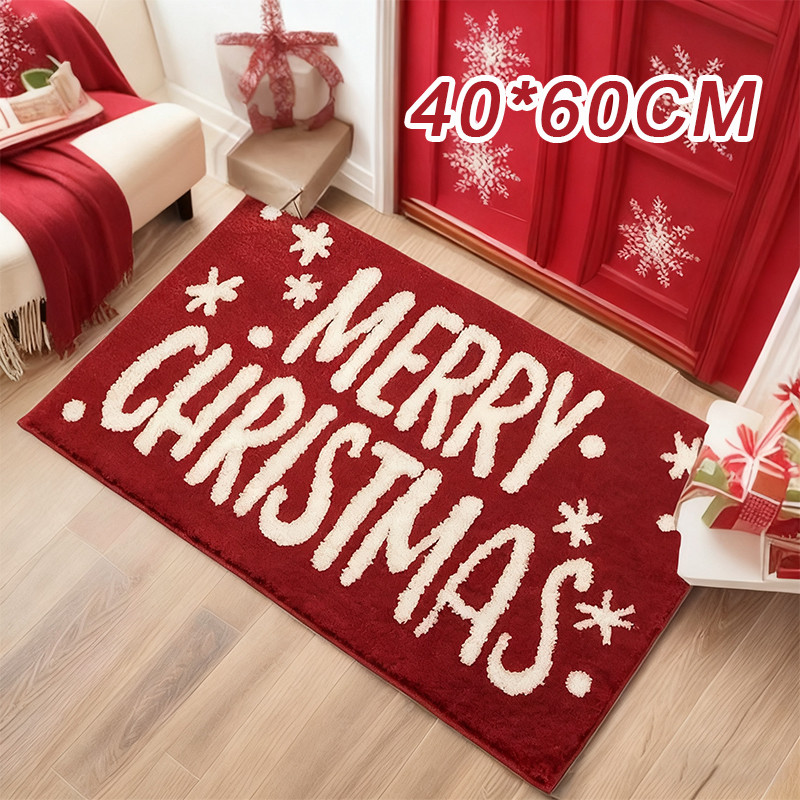พรม 40x60CM พรมคริสต์มาส นุ่มสบาย กันลื่นได้ดี พรมขนนุ่มคุณภาพดี ตกแต่งห้องสวย
