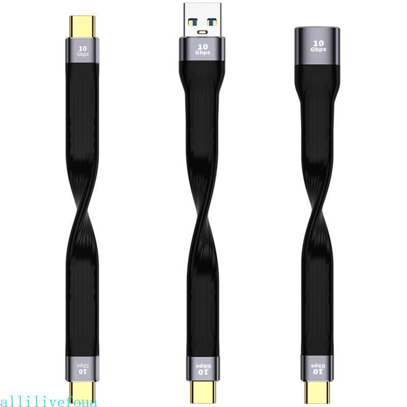 Allilivefoua สาย USB-C to Type C 10gbps สายชาร์จ USB-C to USB Sync แบบสั้น