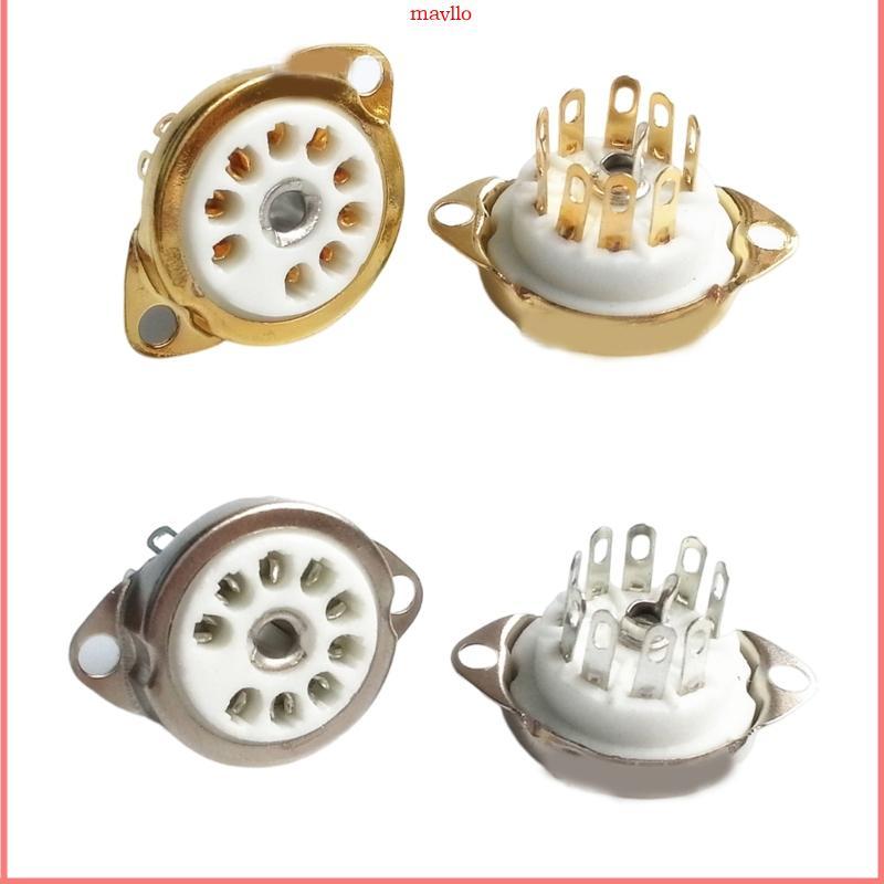 MAVLLO GZC9-C-1 GZC9-C-1-G ซ็อกเก็ตหลอดเซรามิคสําหรับ 12AX7 12AT7 12AU7 ECC83 ECC82 E88CC 6922 6p1 6