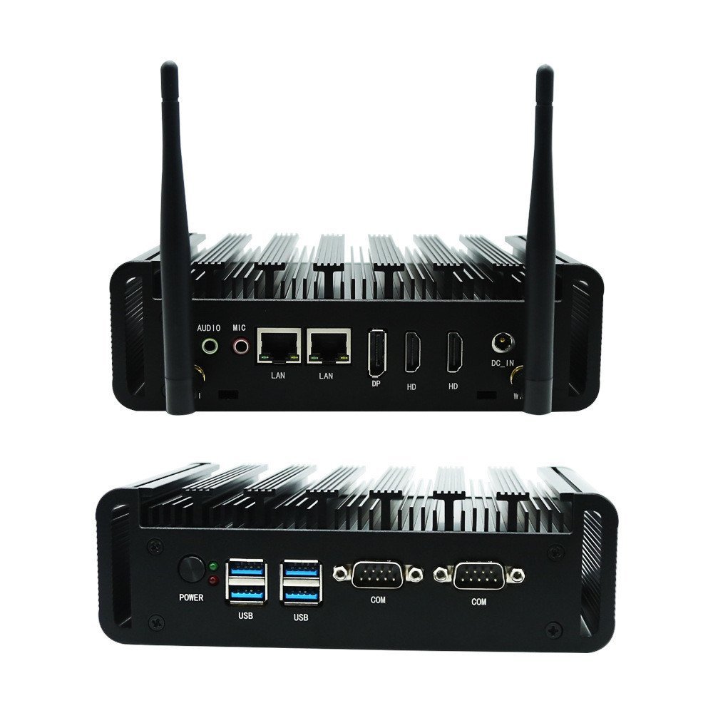 Fanless mini Industrial Control Machine i7 10610u i5 10210U Dual Net Port 2 Serial Port Three Displa