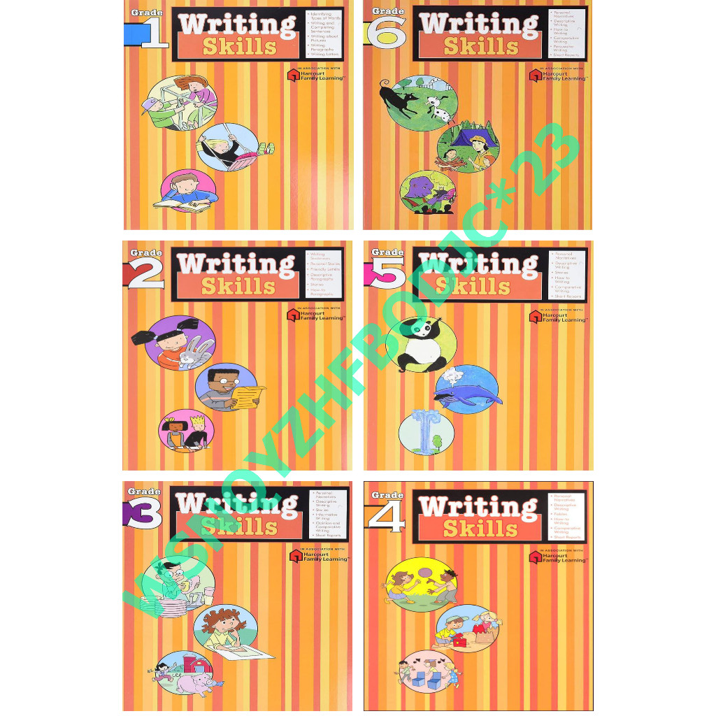 Wri*ing Sk*lls Grade 1/2/3/4/5/6/ Har*ourt F*mily Le*rning / Full Color