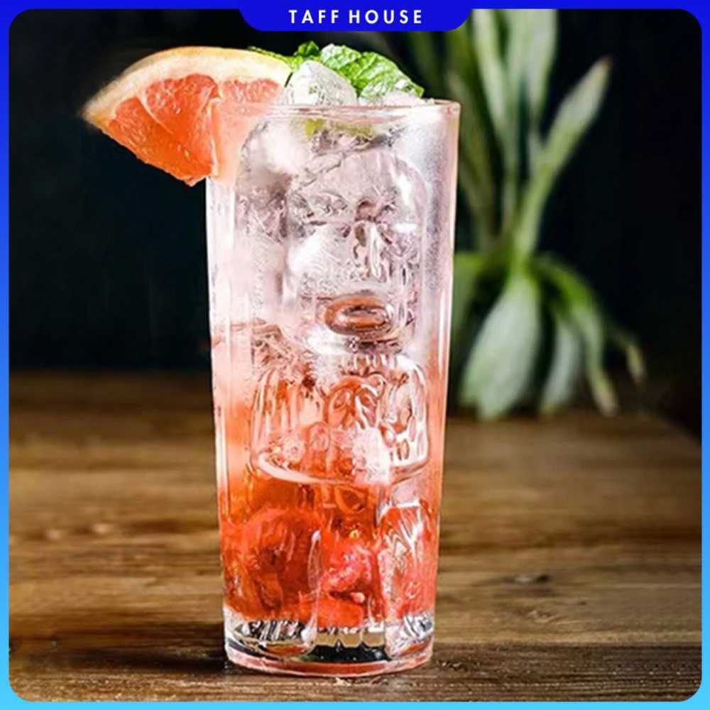 One Two Cups Aesthetic Glass Coffee Tea Hawaiian Tiki Glass 400ml - EY-40