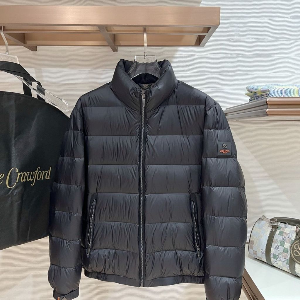 1XHJ Zegna Winter New Couple's Warm Stand Collar Thickened Men's Down Jacket Wash-Free Duck Down