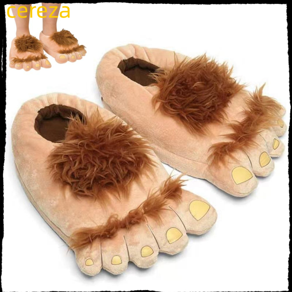 รองเท้าแตะตุ๊กตาฮอบบิท สำหรับฤดูหนาว ตลกและเบาสบาย เหมาะสำหรับผู้ชายและผู้หญิง