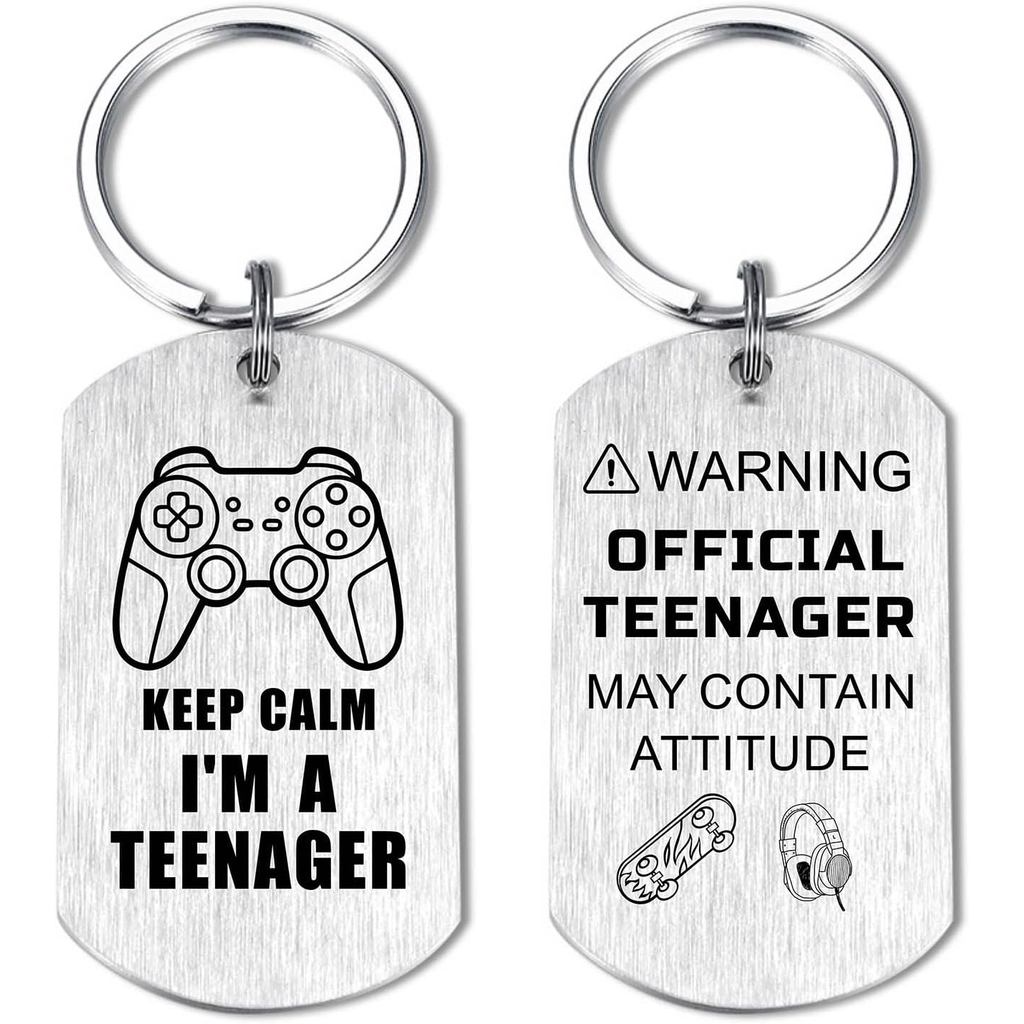 EE&YU Teen Girls Boys Gifts - Teenage Birthday Kechain, Official Teenager Things, Teenager Christmas