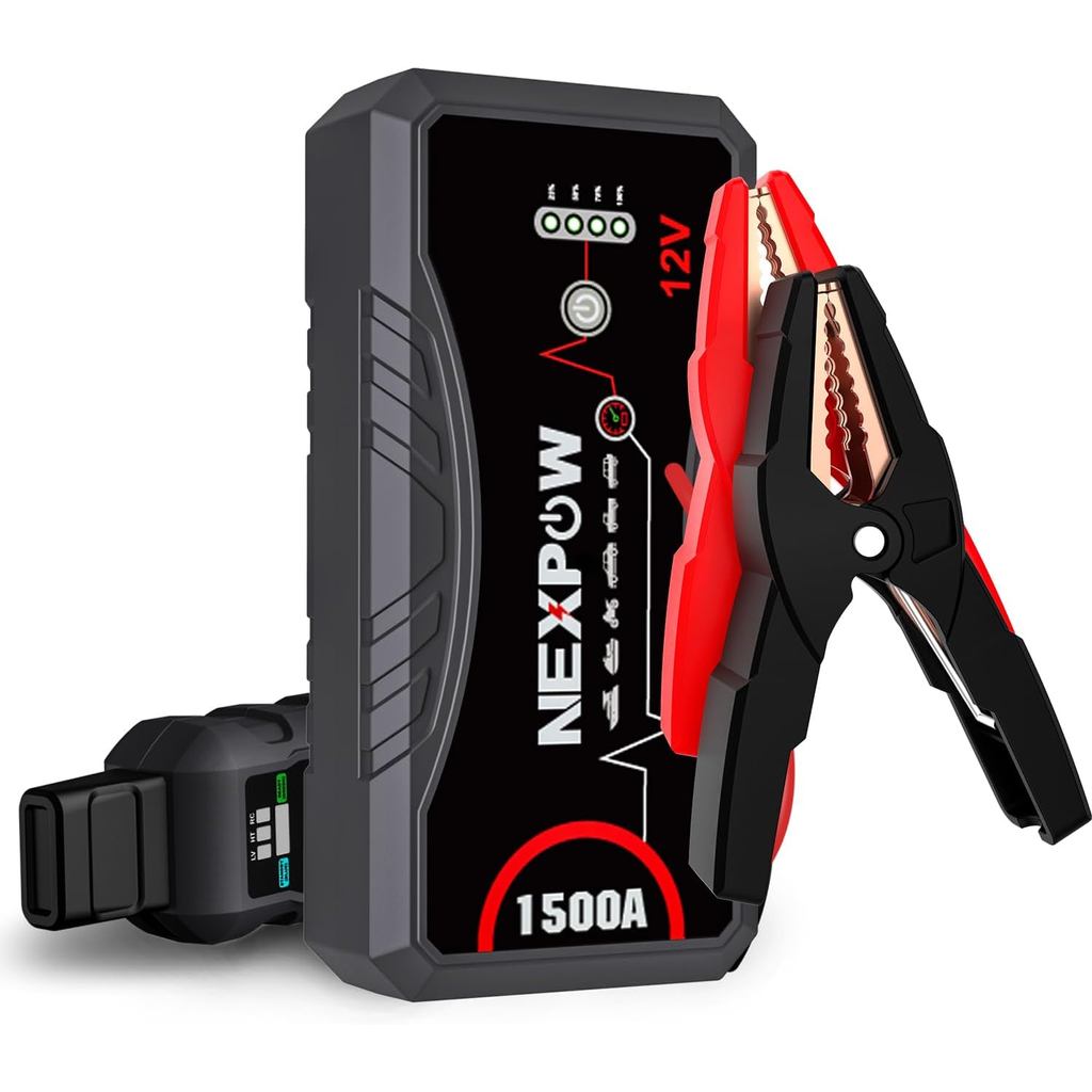 NEXPOW รถ Jump Starter รถแบตเตอรี่ Jump Starter Pack 1500A Peak Q10S สําหรับแก๊สสูงสุด 7.0L และ 5.5L