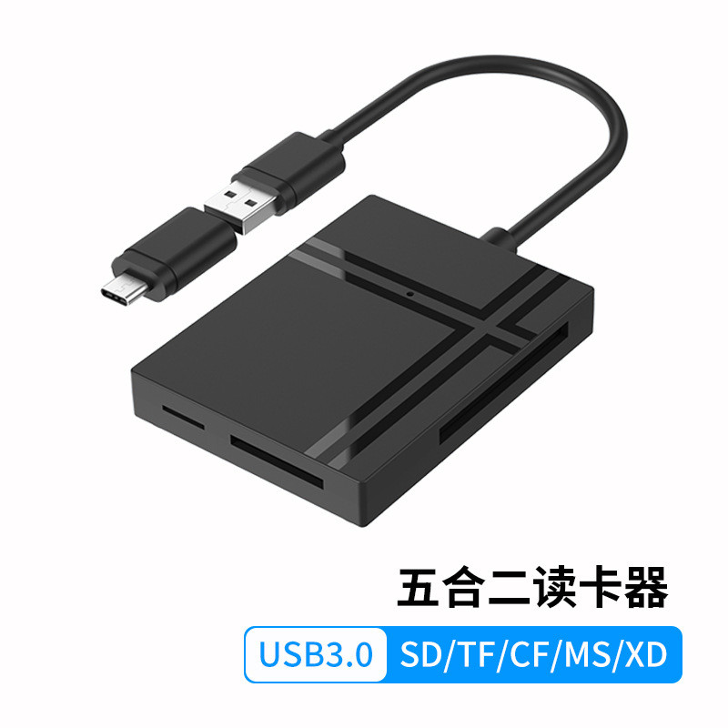 Usb usb3.0/type-c Card Reader 5 in 1 CF/XD/TF/SD/MS โทรศัพท์มือถือ SLR การ์ดหน่วยความจํา Dual-ใช้ ot