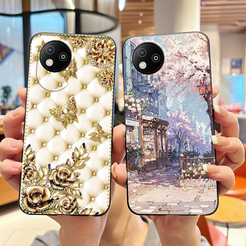 เคสโทรศัพท์สําหรับ ZTE Blade A35 Lite/A35 Core Jelly นุ่มสีดําฝาครอบแฟชั่นใหม่รูปแบบ Volcano Moonlig