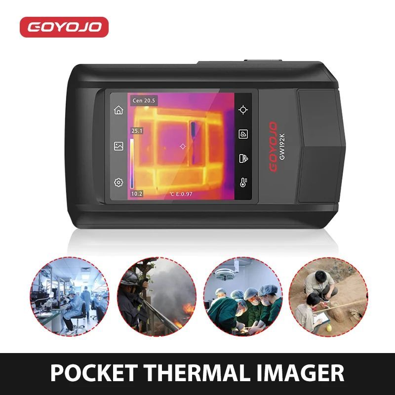 GOYOJO กล้องความร้อนกระเป๋าหน้าจอสัมผัส Super IR 192x192 กล้องถ่ายภาพความร้อน 25Hz แบบพกพาภาพความร้อ