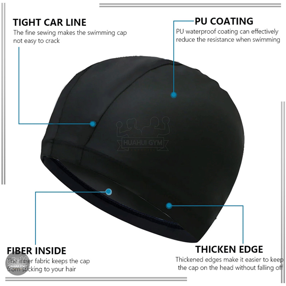 อุปกรณ์ว่ายน้ำ Swimming cap หมวกกันน้ำ ผ้ายืดหยุ่น สวมใส่สบายมาก ไม่อึดอัด สำหรับผู้หญิงและผู้ชาย - รูปที่ 6